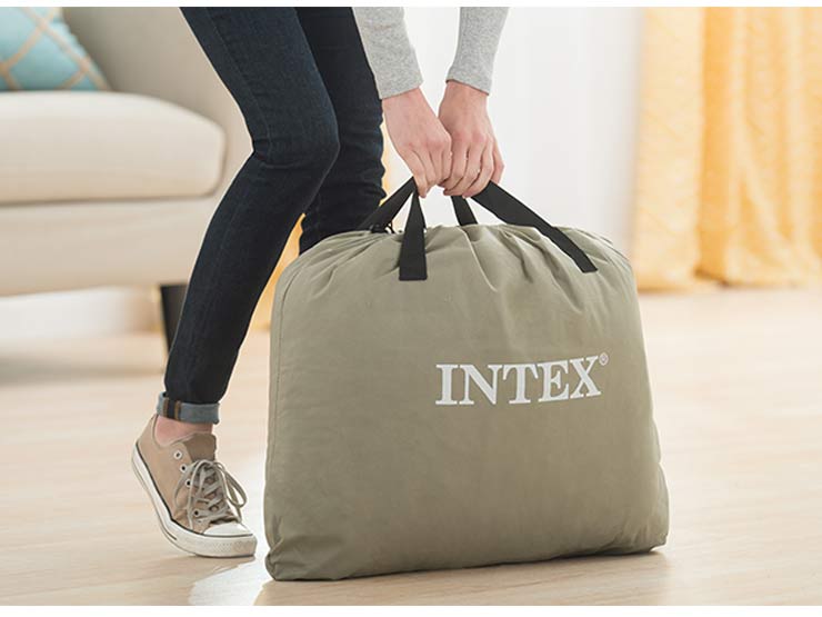 INTEX コンフォートプラッシュ ミッドライズ エアーベッド 67765JB TWIN シングル ベッド ベロア調 体圧分散 ポンプ内蔵 電動エアーベッド【正規販売店】