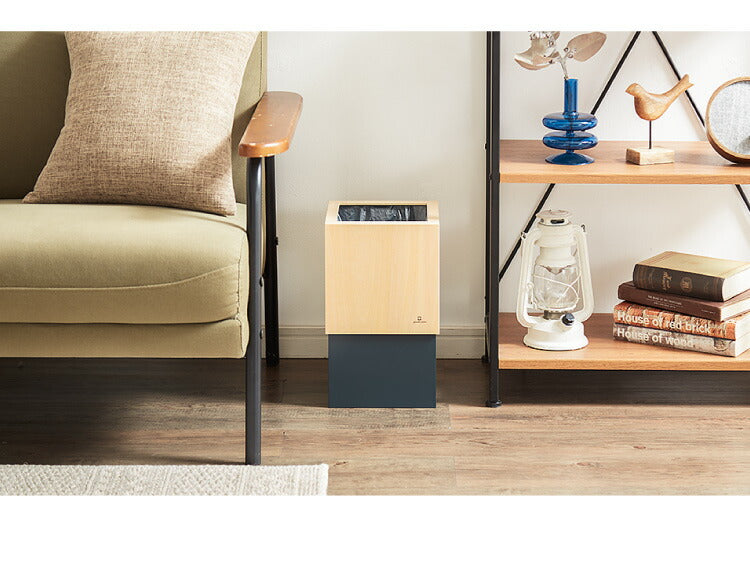 ゴミ箱 木製 日本製 10L WCUBE 袋が見えない ごみ箱 ダストボックス おしゃれ 北欧 スタイリッシュ スリム レジ袋 見えない ウッド キューブ 韓国インテリア