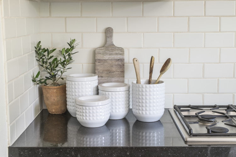 ダイヤモンド柄 セラミックキャニスター(小) ターホン TarHong 保存容器 調味料入れ セラミック おしゃれ キャニスター 小 電子レンジ不可 食洗機不可(代引不可)