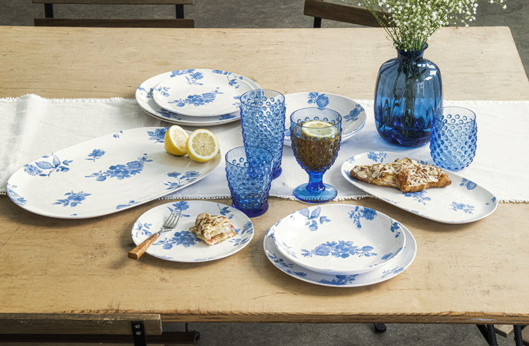 コテージブルーフローラル プラッタースモール 33cm ターホン TarHong メラミン食器 33cm 割れにくい おしゃれ 食洗機対応 パーティー 大皿 プラッター プレート お皿 可愛い 電子レンジ不可(代引不可)