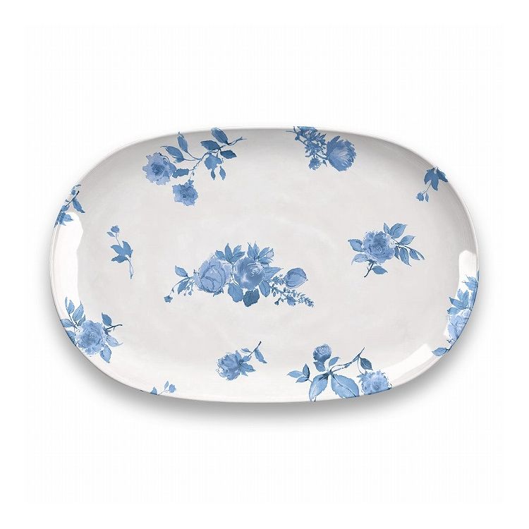 コテージブルーフローラル プラッターラージ 43cm ターホン TarHong メラミン食器 43cm 割れにくい おしゃれ 食洗機対応 パーティー 大皿 プラッター プレート お皿 可愛い 電子レンジ不可 食洗機対応(代引不可)