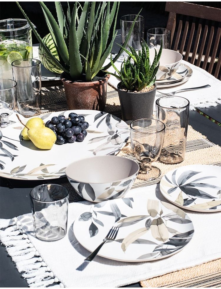 バリ リーブス オーバルプラッター 48cm DN24086580 ABODE Homeware マージ(メラミン樹脂/バンブーファイバー) 48.2×35.6×3.3cm 559ml 0~100℃ 食洗機対応 自然由来成分 ナチュラル(代引不可)