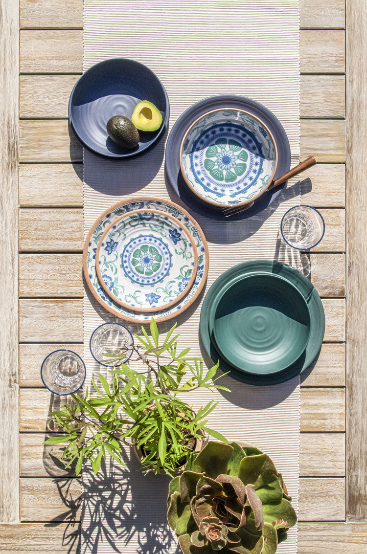 リオターコイズフローラル ボウル 20cm ターホン TarHong メラミン食器 20cm 割れにくい おしゃれ 食洗機対応 ボウル お皿 深皿 可愛い 電子レンジ不可 食洗機対応(代引不可)