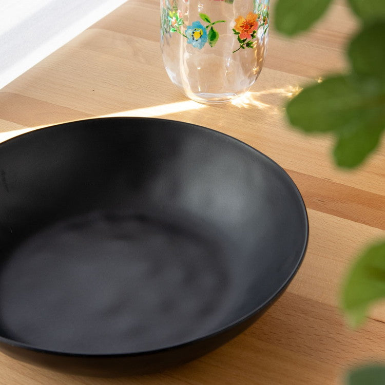 planta マット サーバーボウル 28cm ブラック ターホン TarHong メラミン食器 28cm 割れにくい おしゃれ 食洗機対応 ボウル お皿 深皿 エコ 可愛い 電子レンジ不可 食洗機対応(代引不可)