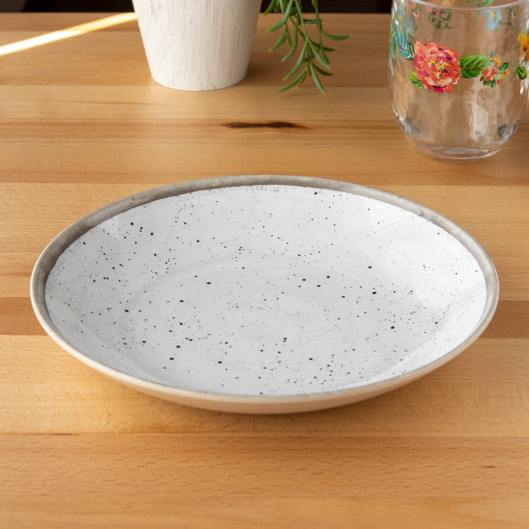 merge リトリートポタリー 浅型ボウル 23cm ホワイト ターホン TarHong メラミン食器 23cm 割れにくい おしゃれ 食洗機対応 ボウル お皿 深皿 エコ 可愛い 電子レンジ不可 食洗機対応(代引不可)