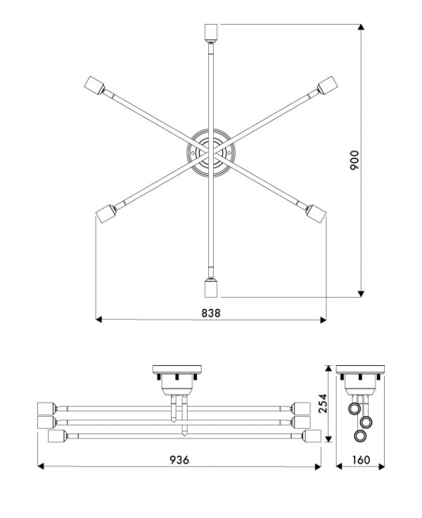 キムリック シーリングライト 照明付き ライト 6灯 キムリック スマートリモコン 対応 LED 対応 天井照明 インダストリアル(代引不可)