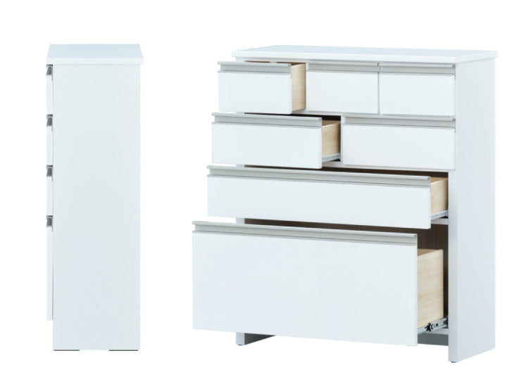 一生紀 サニタリーチェスト 完成品 4段 幅75 奥行30 高さ90 LILIA ランドリーチェスト 鏡面 ホワイト 白 ワイド ランドリーラック ISSEIKI おしゃれ(代引不可)