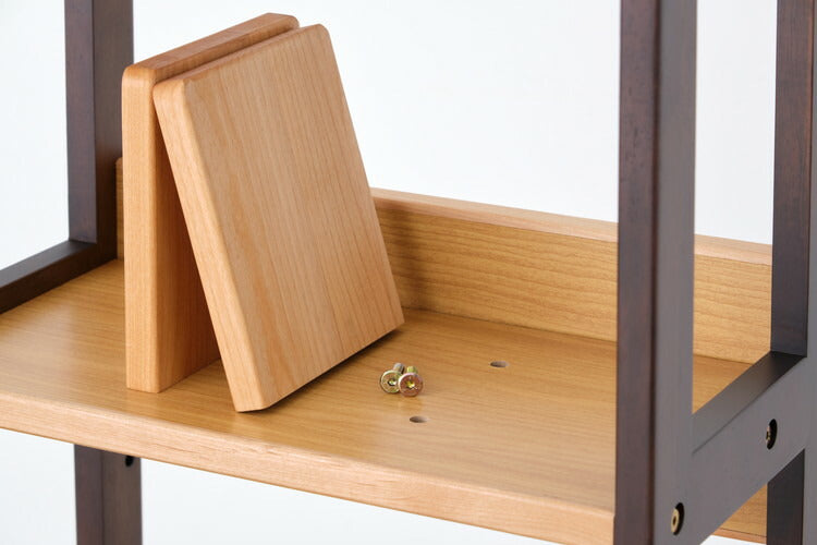 一生紀 本棚 ツートン 幅45cm シェルフ アルダー無垢材 木製 棚 単品 ラック オープンラック ブックスタンド付き スリム かわいい おしゃれ 北欧 ISSEIKI LIBER(代引不可)