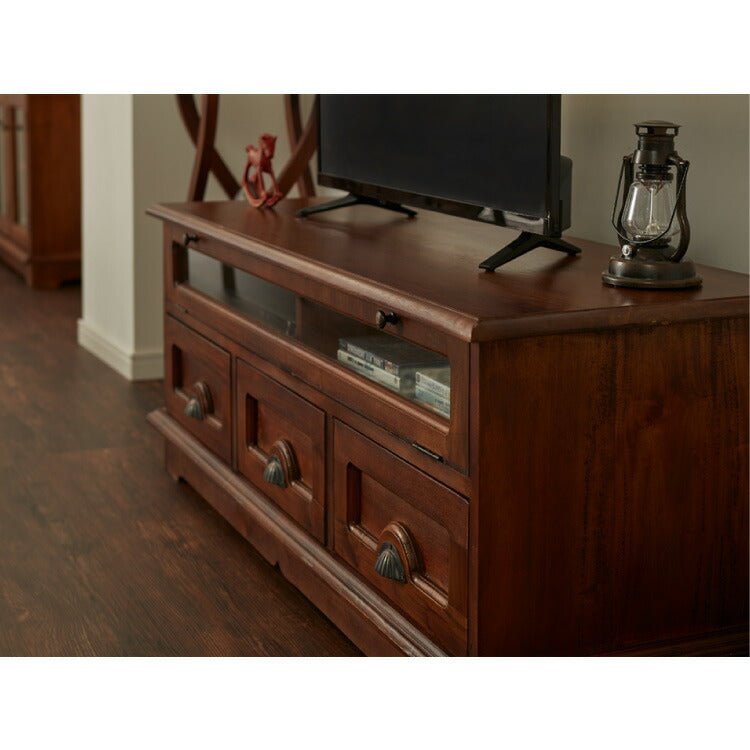 テレビ台 幅120cm 北欧 ヴィンテージ 完成品 天然木 マホガ二ー アンティーク モダン ローボード 収納家具 おしゃれ インテリア 木製 フリーボード ローボード 高級感 デザイン コロニアル(代引不可)