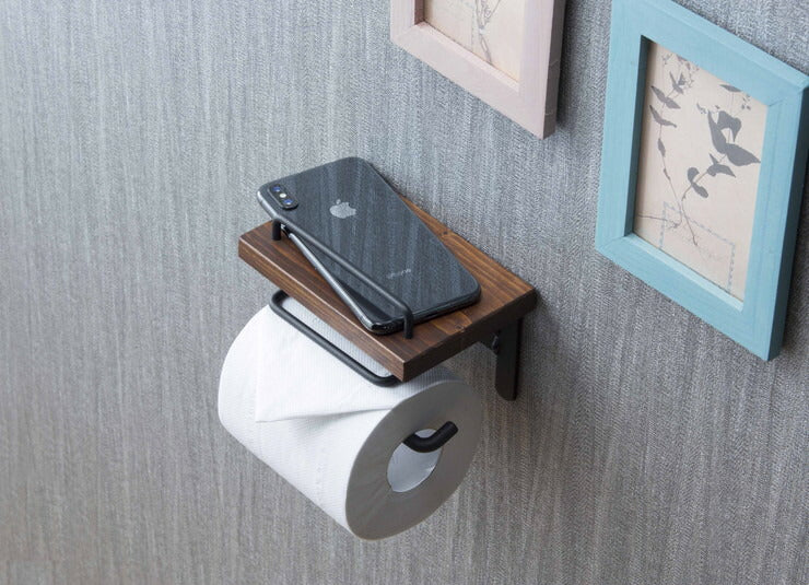 トイレットペーパーホルダー おしゃれ スタイリッシュ 落下防止 トイレットペーパー置き 壁掛け ヴィンテージ(代引不可)