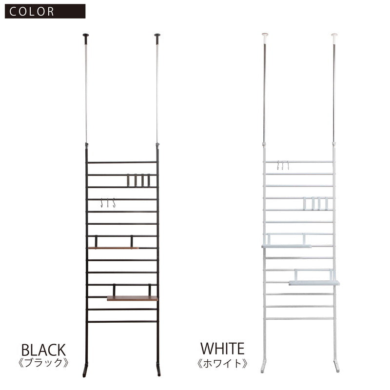 突っ張り式 ブティックハンガー 幅60cm ハンガーラック ラダーラック つっぱりラック 収納 突っ張り収納 つっぱり収納(代引不可)
