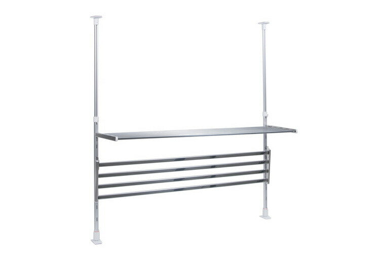 日本製 突っ張り棚 2段 幅91.7cm キッチンラック 突っ張りラック つっぱりラック キッチン収納 キッチンラック 壁面収納 シンク収納 シンプル(代引不可)