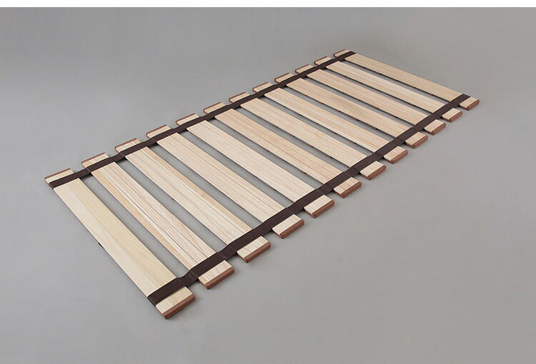 天然木 桐製 ロール式すのこベッド シングル 幅100 軽量 ロールタイプ 折りたたみベッド 薄型 すのこベッド 木製 ベッド コンパクト 省スペース(代引不可)