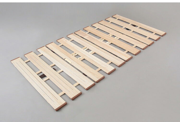 天然木 桐製 4つ折りすのこベッド セミシングル 幅80 布団も干せる 軽量 折りたたみベッド 薄型 すのこベッド 4つ折れ式 4つ折りタイプ 木製 ベッド コンパクト(代引不可)