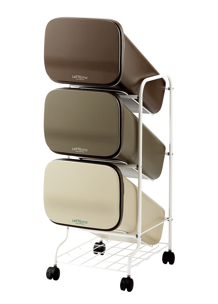 【500円OFF】ダストボックス ゴミ箱 縦型 19L×3段 ごみ箱 フタ付き 20L袋 袋止め付き 網棚付き スタンドダストボックス 大容量 スリム 隙間 省スペース キッチン 台所 オフィス 分別 缶 ビン ペットボトル 整頓(代引不可)