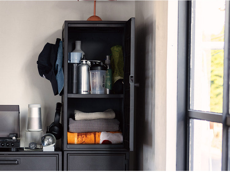 ロッカー風収納ケース ペグボード付き 扉 キャビネット ラック