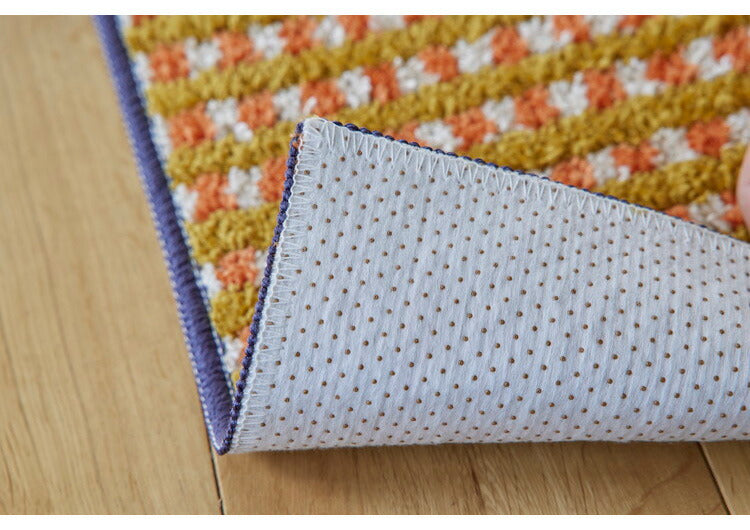 日本製 キッチンマット 45×180cm ウォッシャブル ドライクリーニング メディカルストップ 耐熱 F☆☆☆☆ 北欧 かわいい おしゃれ デザインライフ RETRO CHECK レトロチェックマット(代引不可)