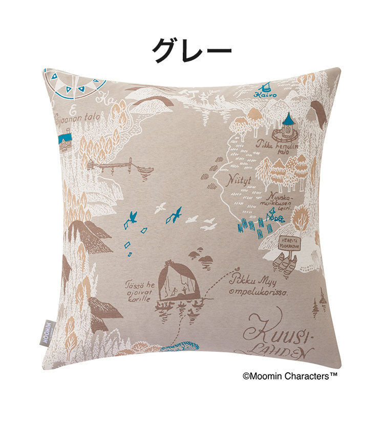 クッションカバー 日本製 45×45cm ムーミン MOOMIN ムーミン谷の地図 北欧 おしゃれ(代引不可)