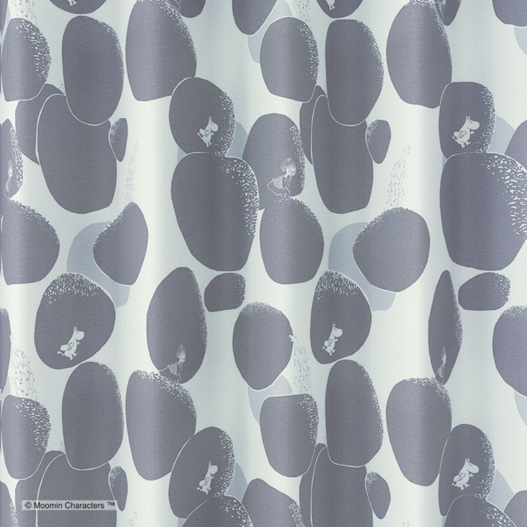 カーテン 日本製 ムーミン MOOMIN ROCK PATTERN ロックパターン 2級遮光 ウォッシャブル ダークグレー イエロー 1枚入(代引不可)