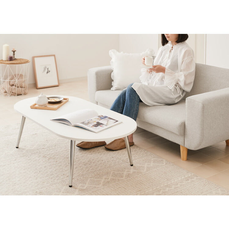 【roomnhome×リコメン堂】ローテーブル 120cm クローム脚 おしゃれ 韓国インテリア 高さ32cm 耐荷重約20kg センターテーブル【限定商品】かわいい シンプル インテリア モダン 北欧 一人暮らし(代引不可)