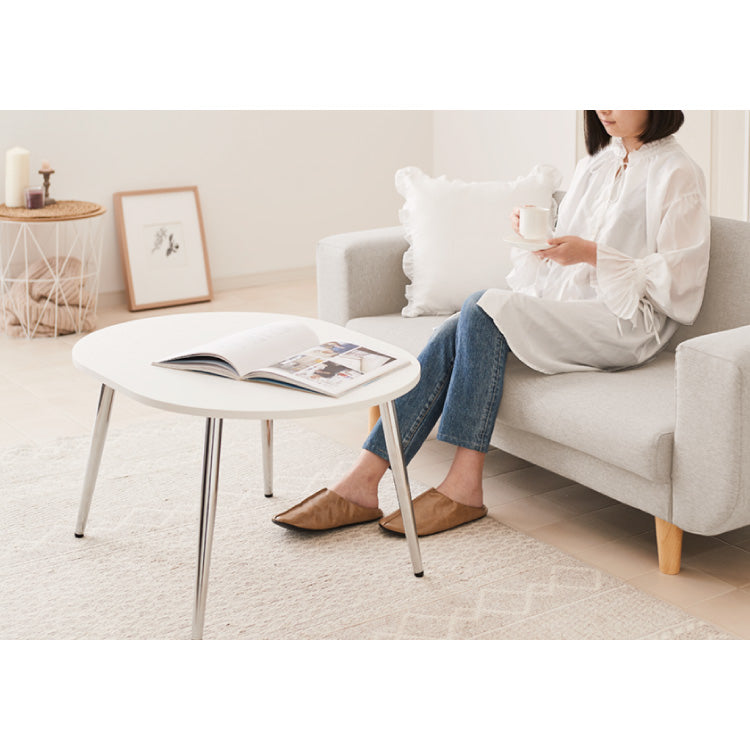 【5%OFF】【roomnhome×リコメン堂】ローテーブル 80cm クローム脚 おしゃれ 韓国インテリア 高さ42cm 耐荷重約20kg センターテーブル【限定商品】かわいい シンプル インテリア モダン 北欧 一人暮らし(代引不可)