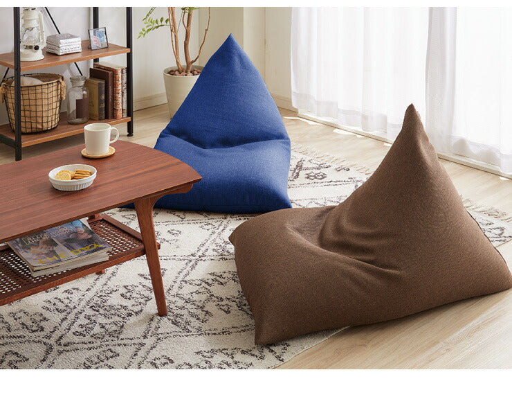 【5%OFF】日本製 オリジナル 三角型 ビーズクッション 幅55cm 奥行き84cm 高さ40cm クッション ビーズ かわいい シンプル(代引不可)