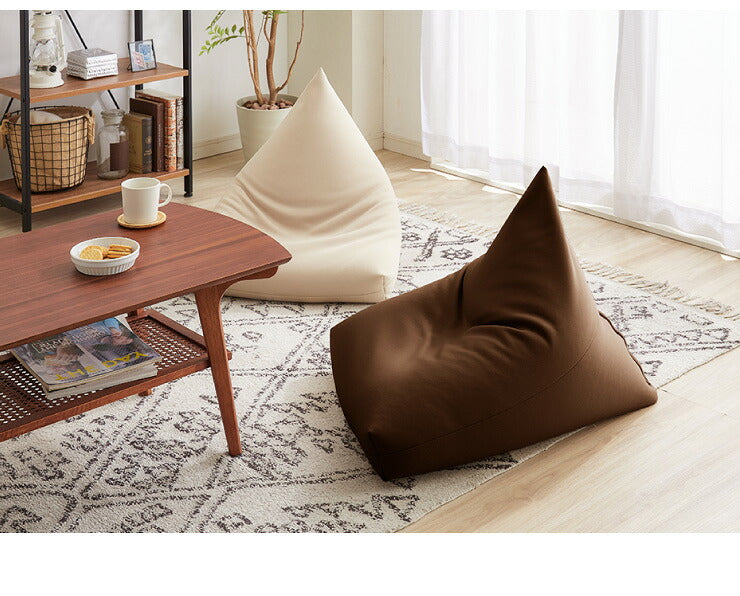 日本製 三角型 ビーズクッション M 幅55cm 奥行き84cm 高さ40cm クッション ビーズ かわいい シンプル ごろ寝(代引不可)