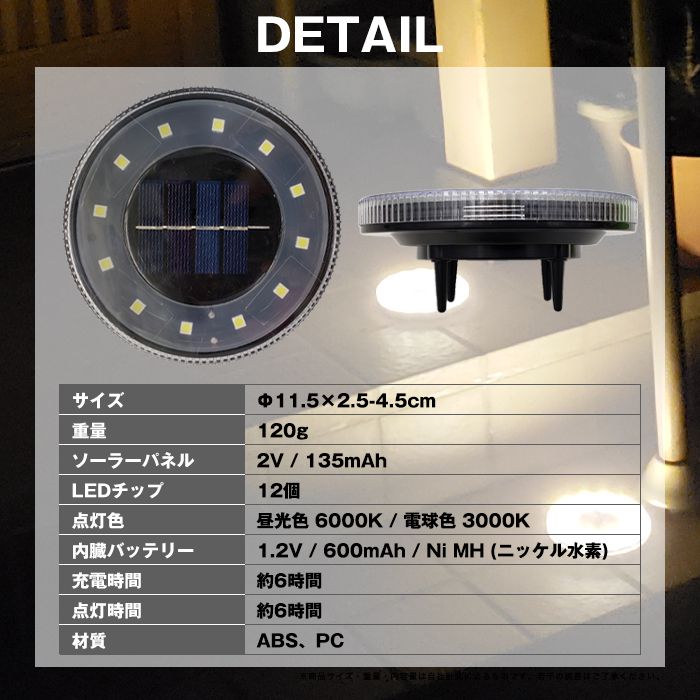 LED ソーラーライト 4個セット 埋め込み式 防水 ガーデンライト 自動点灯 防犯