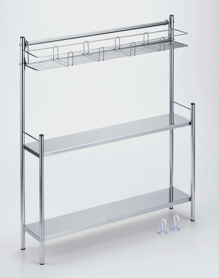 日本製 燕三条 コンロサイドラック W56 コンロ横 すき間収納 隙間収納 棚付き スパイスラック 調味料ラック キッチンラック コンロラック スリム キッチン収納 AK-089(代引不可)