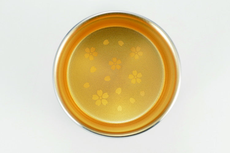 18-8ステンレス二重構造ファッションタンブラーさくら(内面24金メッキ)(代引不可)