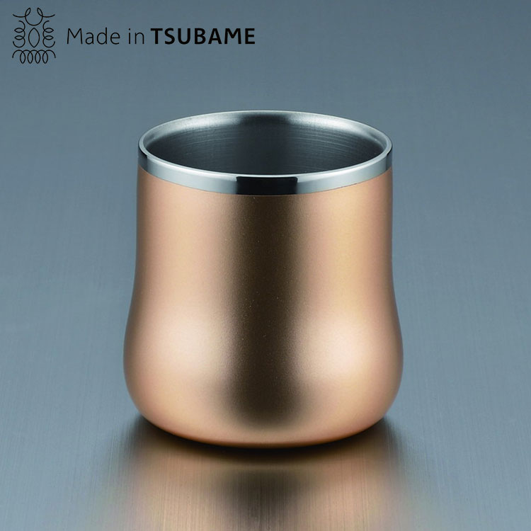 18-8ステンレス二重構造 エレガンス DXフリーカップ230ml シャンパンゴールド(代引不可)