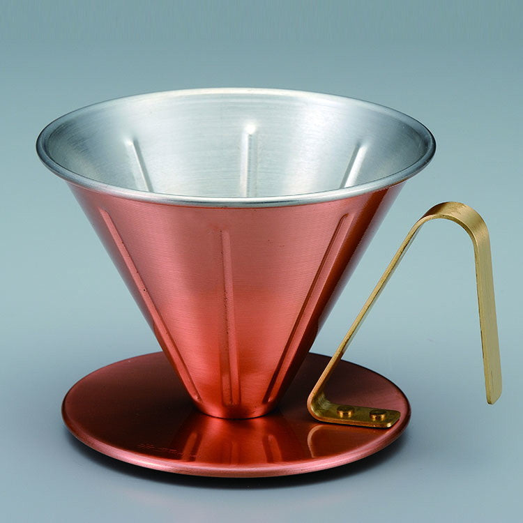 銅のコーヒードリッパー(大)リブ(代引不可)