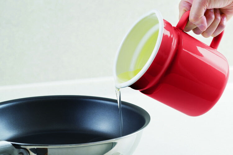 漉しアミ付オイルポット1.0L レッド(代引不可)