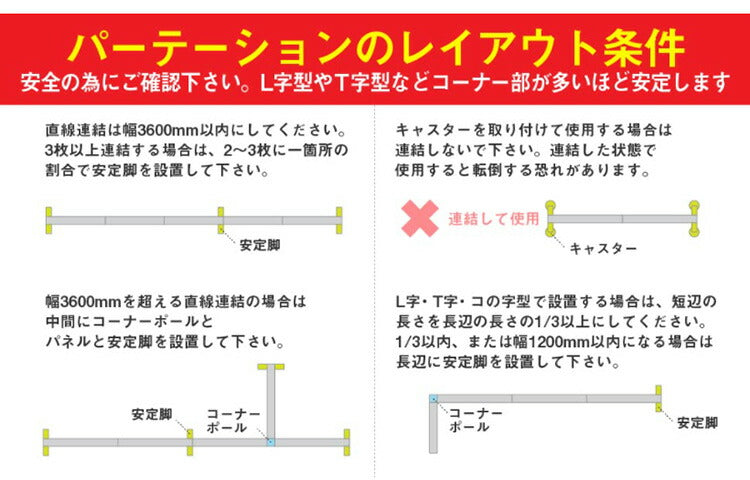 パーテーション専用 コーナーポール 高さ180cm(代引不可)