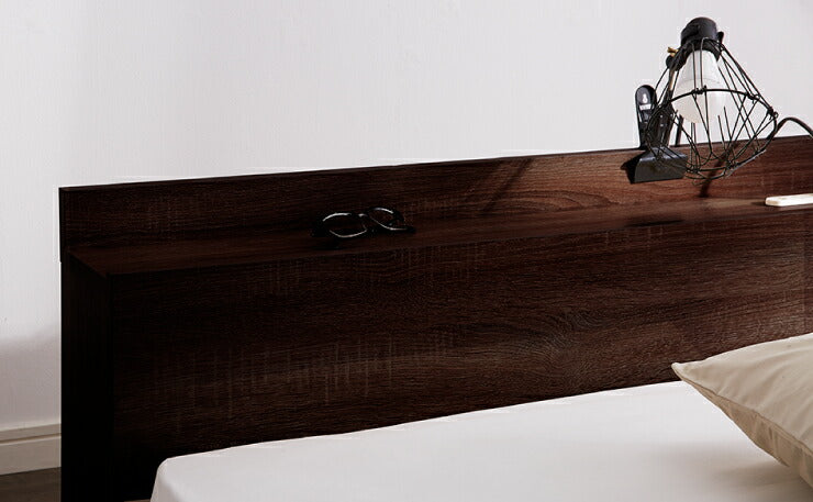 棚・コンセント付き フロアベッド セミダブル フレームのみ 宮付き 棚付き コンセント2口 北欧 シンプル 新生活 一人暮らし ベッド ベッドフレーム ローベッド 宮棚 引き出し FLBD-TC-001SD (代引不可)