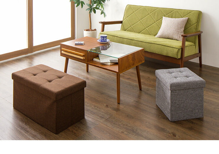 収納スツール コンパクト デザイン収納スツール 2個セット 正方形 収納ボックス 折りたたみ コンパクト ファブリック