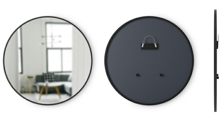 【5%OFF】鏡 ハブミラー 94×94cm ブラック umbra アンブラ ウォール ミラー 壁掛け 鏡 インテリア 姿見 丸型 黒 玄関 寝室 デザイン レイアウト ギフト プレゼント(代引不可)