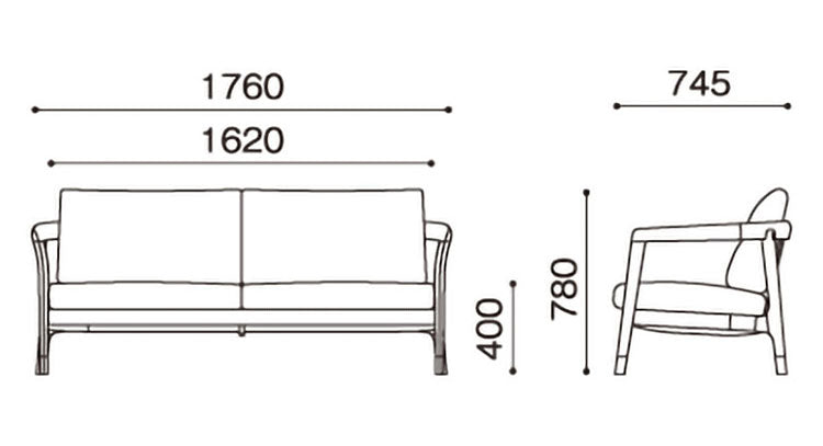 ボスコ BOSCO リビングソファ シンプルデザイン ニューオイルフィニッシュ ナチュラル&ハンドメイド ハイクオリティロープライス ソファ 176cm×74.5cm ミディアムブラウン(代引不可)