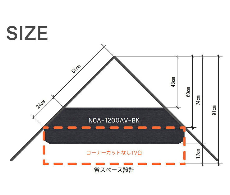 テレビ台 コーナータイプ コーナーテレビ台 幅120cm 奥行31cm ラック テレビラック 木目調 黒 おしゃれ 北欧 シンプル(代引不可)
