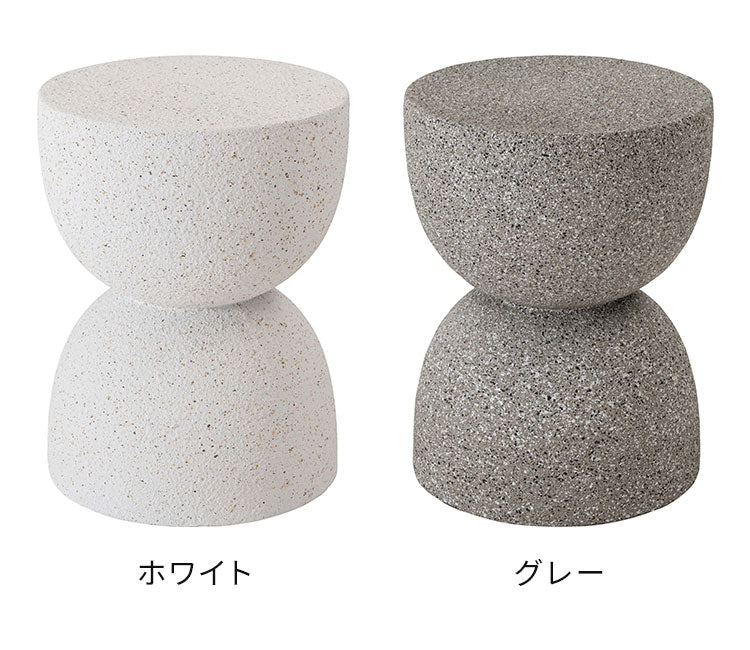 サイドテーブル AST-61 東谷 サイドテーブル テラゾー柄 おしゃれ オブジェ ナイトテーブル ソファサイド グレー モダン ベッドサイド ミニテーブル ストーン 大理石調 砂時計型 石 灰色 マーブル 丸(代引不可)