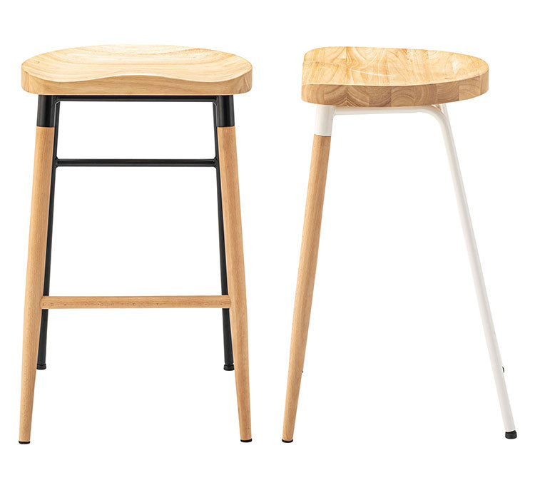 ハイスツール 高さ65cm スツール 天然木 木製 スチール チェア 椅子 イス おしゃれ シンプル 北欧 かわいい ブラック ホワイト 白 足置き フットレスト フィット キッチン カウンター コンパクト(代引不可)