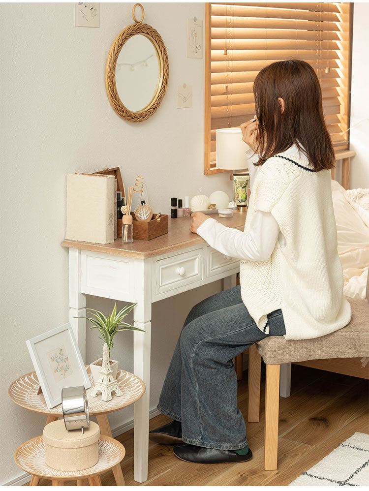デスク 幅100cm コンソールテーブル 天然木 軽量 作業台 化粧台 北欧 おしゃれ モダン アンティーク風 机 軽い ナチュラル カフェ ヴィンテージ風 人気 木製(代引不可)
