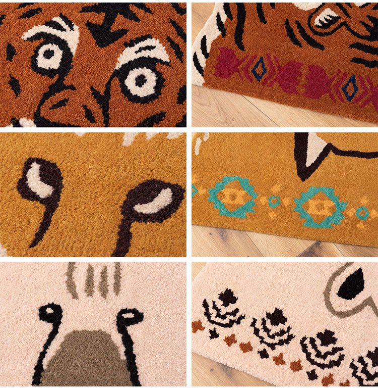 アニマルラグ トラ 虎 タイガー 狐 きつね 熊 くま かわいい おしゃれ インテリア カーペット 絨毯 個性的 アニマル 動物 セパレート 癒し(代引不可)