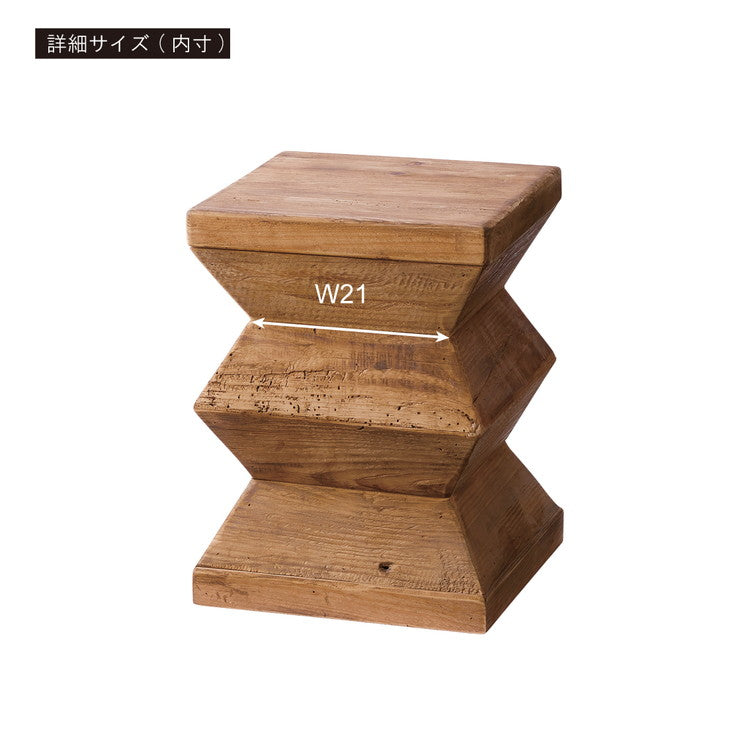 スツール 花台 玄関スツール 小物置き 面取り加工 ベッドサイド ソファサイド 椅子 コンパクト シンプル ナチュラル 古材 パイン材 天然木 ファブリック(代引不可)