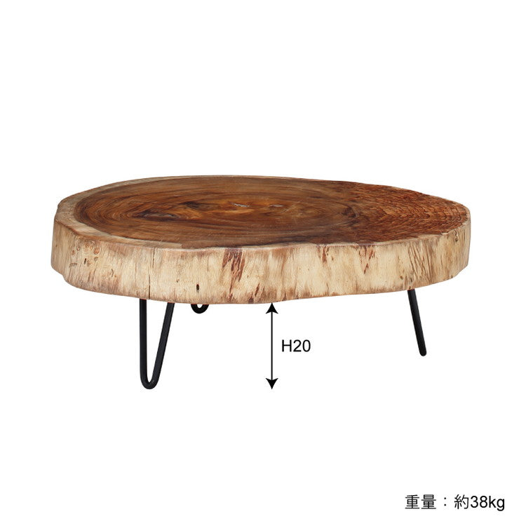ローテーブル 丸太 アイアン モンキーポッド センターテーブル 切り株 机 リビングテーブル アメリカン 北欧 ビンテージ アンティーク 天然木 コーヒーテーブル ナチュラル カフェテーブル(代引不可)