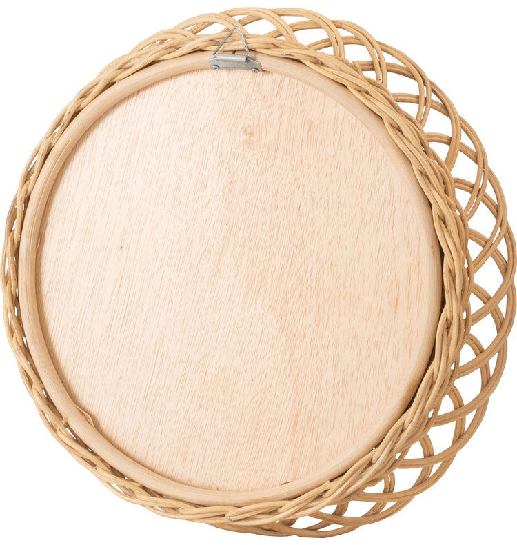 ラタンミラー ミラー 鏡 姿見 壁掛け ウォールミラー 丸型 円型 ラタン 籐 シンプル おしゃれ ナチュラル インテリア 省スペース 新生活 一人暮らし(代引不可)