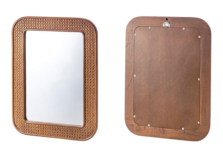 ミラー 幅45cm 鏡 おしゃれ 北欧 可愛い 小さめ 小さい 韓国インテリア かわいい おしゃれ ブラウン ナチュラル リビング 洋室 和室 玄関 置き型 壁掛け(代引不可)