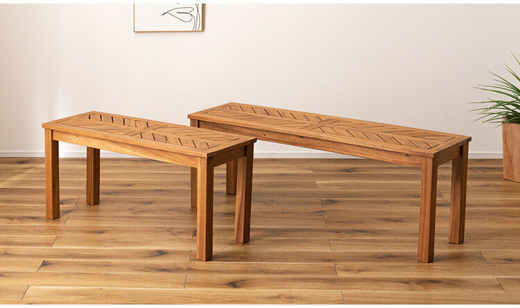 ベンチ 長椅子 幅100cm 2人掛け ダイニングベンチ アカシア 天然木 チェア 椅子 いす イス 木製 オイル仕上げ ナチュラル シンプル ヘリンボーン風 アームレス ダイニング リビング(代引不可)