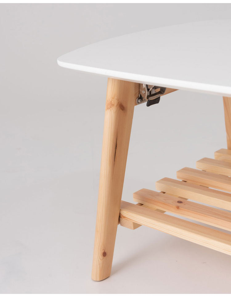 棚付フォールディングテーブル ローテーブル センターテーブル 幅90cm 折りたたみ式 折り畳み式 おしゃれ 北欧 収納 棚付き 木製 天然木 ウッド コンパクト 小さめ 小さい シンプル 韓国インテリア(代引不可)