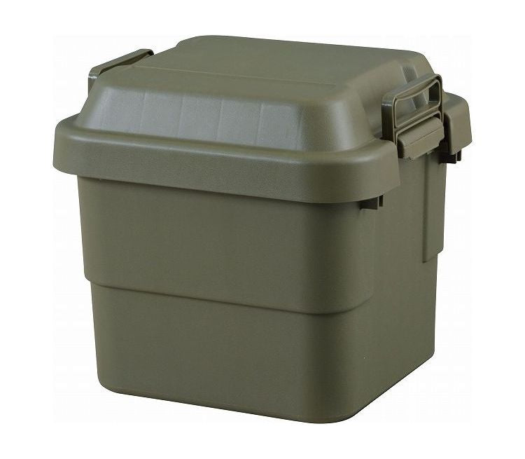 収納ボックス 収納ケース 容量30リットル 箱 アウトドア 衣類収納 おもちゃ箱 フタ付き 座れる スツール プラスチック シンプル ミリタリー おしゃれ(代引不可)